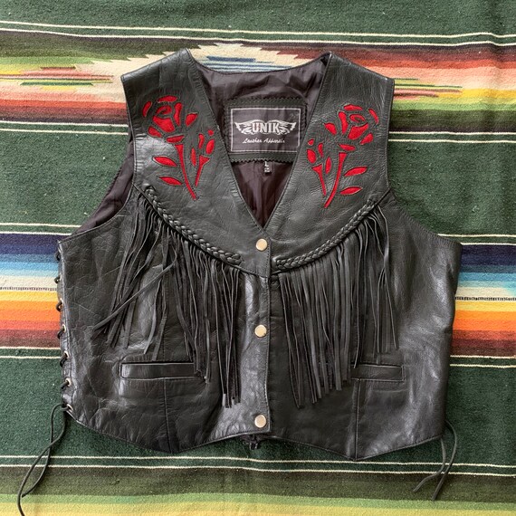 Unik Motorcycle Ladies Black /& Blue Denim Club Vest Open Neck Side Laces 100/% Cotton