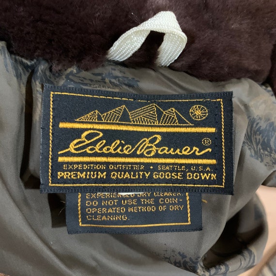 Vintage tan Eddie Bauer goose down coat with faux… - image 5