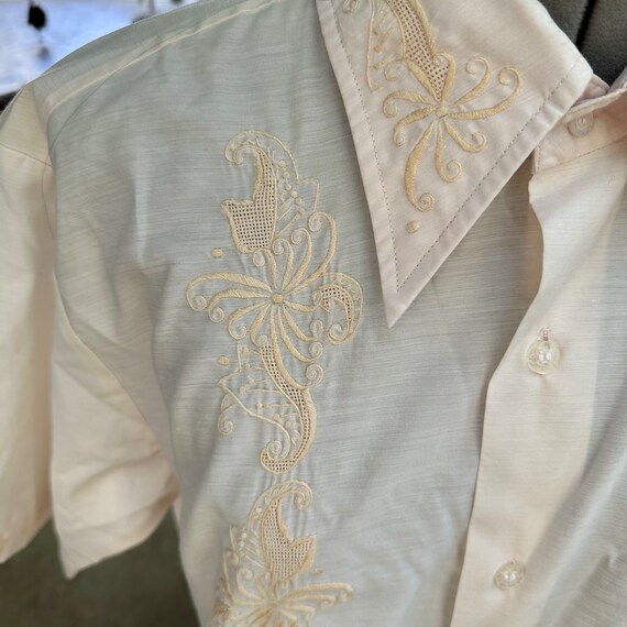 Vintage Chinese peach colored embroidered men’s b… - image 4