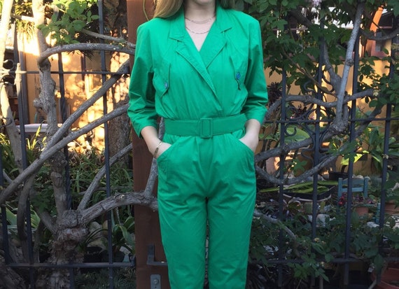 bright green jumpsuit