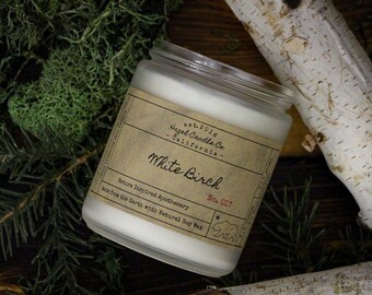 White Birch Scented Candles, Eco Friendly, Vegan Soy Candle, Essential Oil Soy Candles, Vegan Gift, Wedding Gift, Gift for Her, Gift for Him