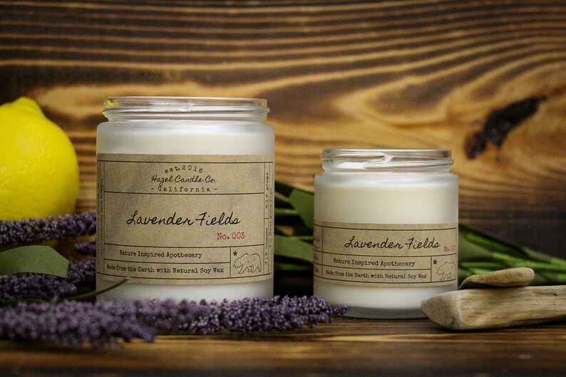 Lavender Scented Candles Eco Friendly Vegan Soy Candle Etsy