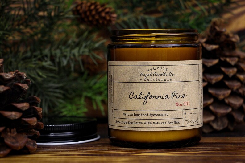 California Pine Scented Candles Eco Friendly Vegan Soy Etsy