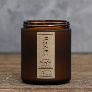 Campfire Scented Soy Wax Candle / Hand poured in California