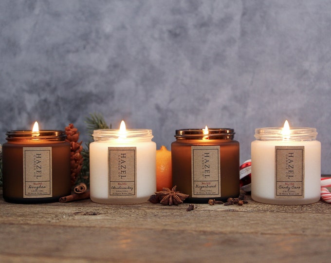 Christmas Candle Set / Scent Sample Pack / 4, 4oz Candles / Gift Set