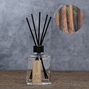 Sequoia Reed Diffuser – Redwood and Moss Room Scent – Nature Inspired – Long Lasting & Flame Free – Eco Friendly – Handcrafted in California