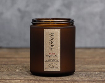 California Pine Scented Candles, Eco Friendly, Vegan Soy Candle, Essential Oil Soy Candles, Vegan Gift, Wedding Gift, Gift for Him