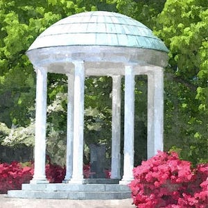 UNC Old Well~UNC Old Well Painting~Old Well Watercolor~UNC Gift~unc Graduation Gift~Old Well Portrait~Tarheel Art~University  North Carolina