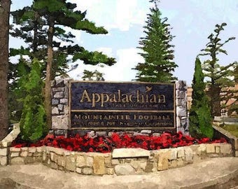 ASU Welcome Sign~Appalachian State~App State~Watercolor Portrait~University~Mountaineers~Graduation Gift~Watercolor Art~Sorority Gift