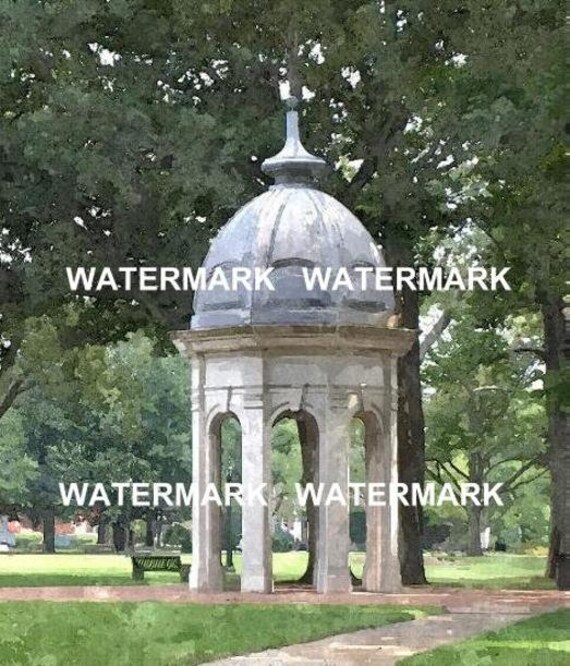 ECU Cupola Watercolor Portraiteast Carolina Etsy