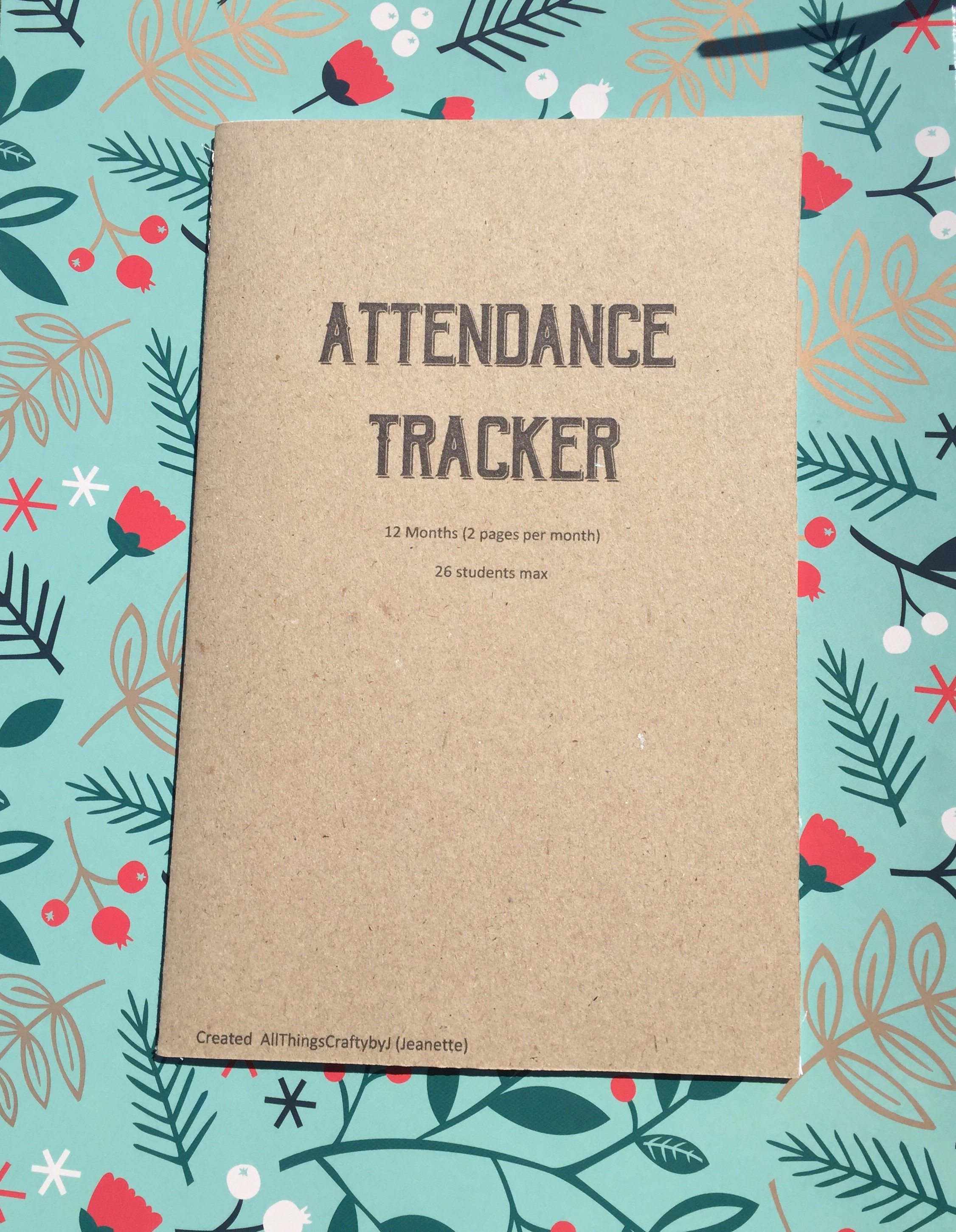 attendance planner printable school