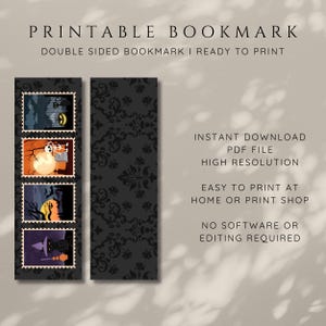 Printable Spooky Halloween Bookmark: Witchy Double-Sided Design (PDF)