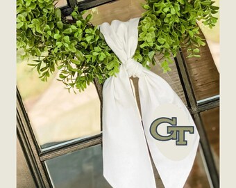 Georgia Tech Wreath Sash, Georgia Ribbon, Georgia College