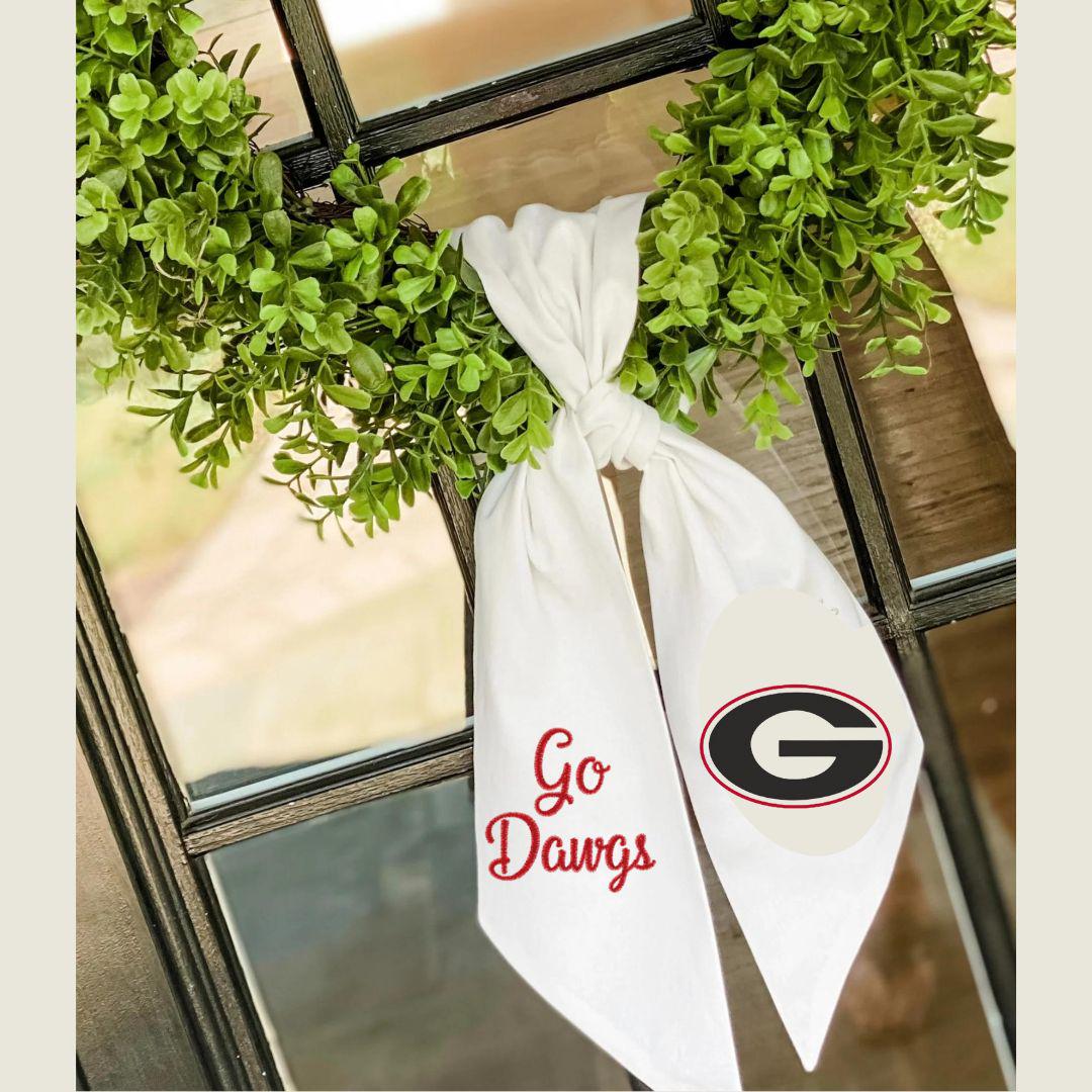 Georgia Sash, Georgia Wreath Sash, Georgia Dogs Sash, Go Dogs Ribbon