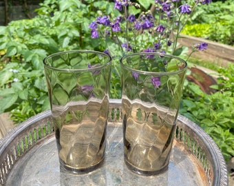 Mid Century Rauchglas Trinkgläser: Retro Grau Luminarc Trinkgläser, 2er Set