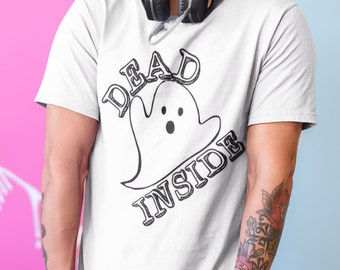 Dead inside funny ghost shirt funny halloween shirt adult halloween shirt unisex halloween shirt mens halloween shirt adult ghost shirt