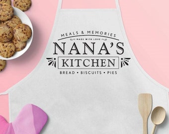 Regalo de cocina de Nana para el regalo del día de la madre nana delantal nana casa regalo de bienvenida nana a pie delantal personalizado nana regalo de cumpleaños nana