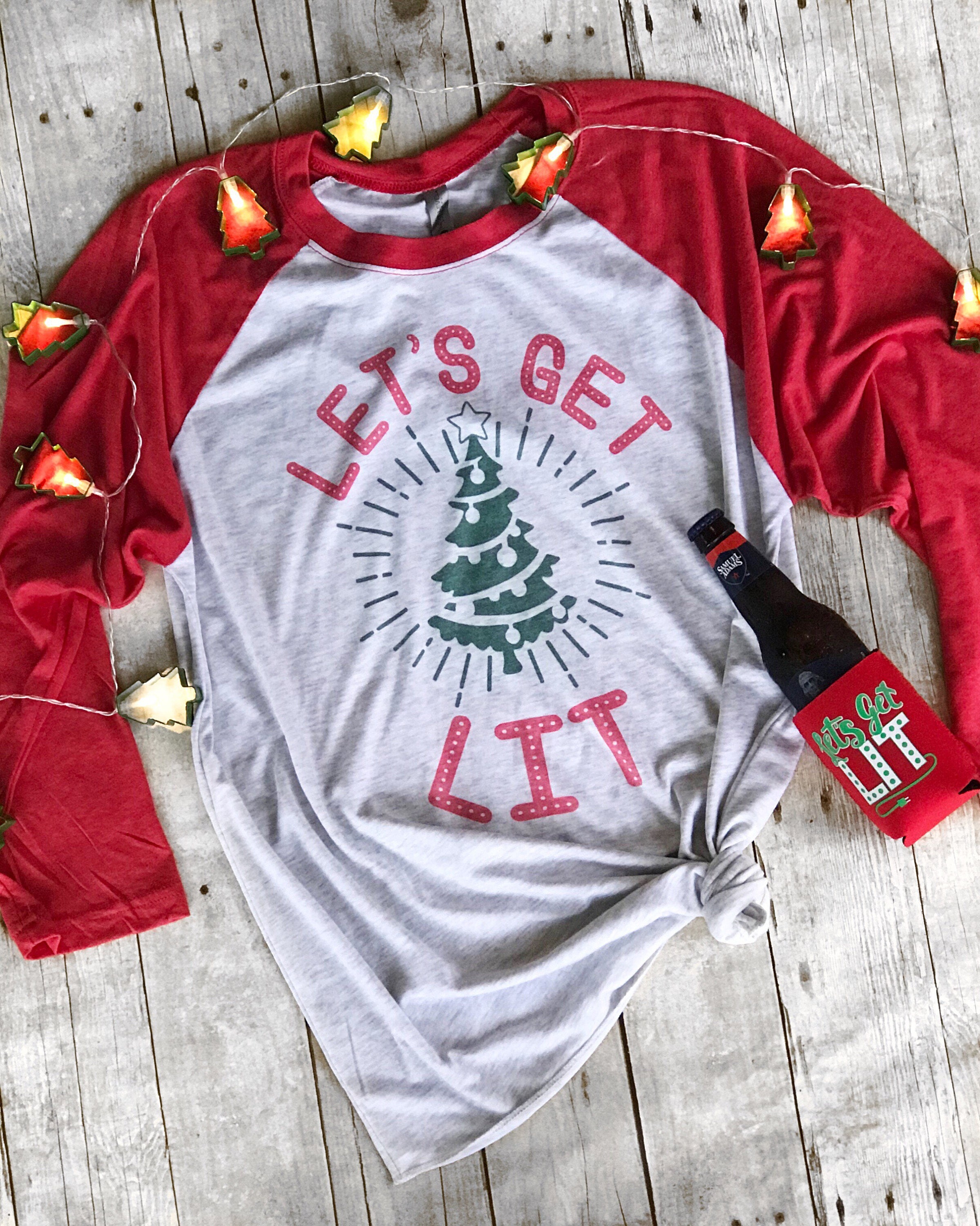 let's get lit christmas t shirt