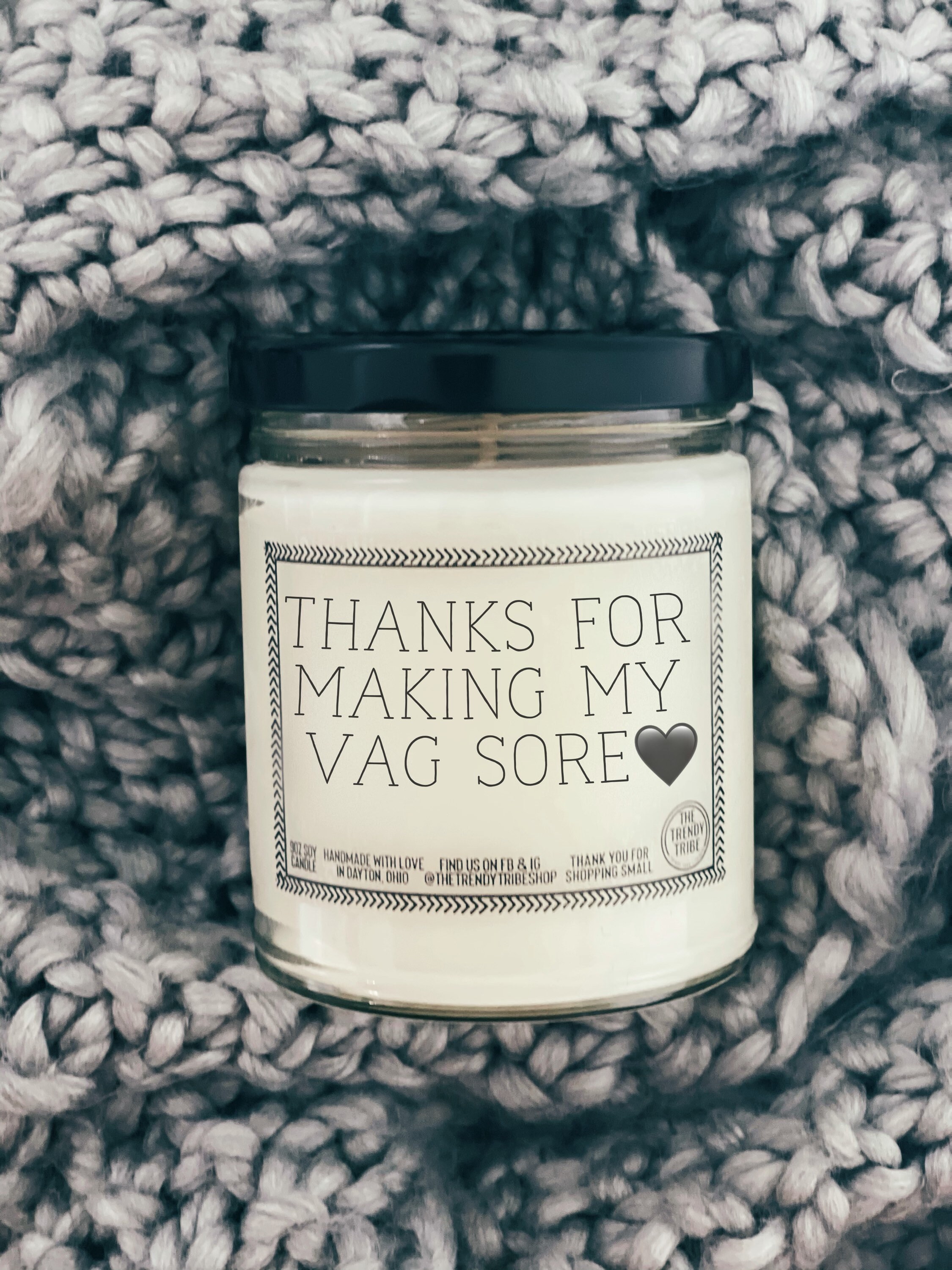 Thanks for Making My Vag Sore Funny Candle Funny Gift photo