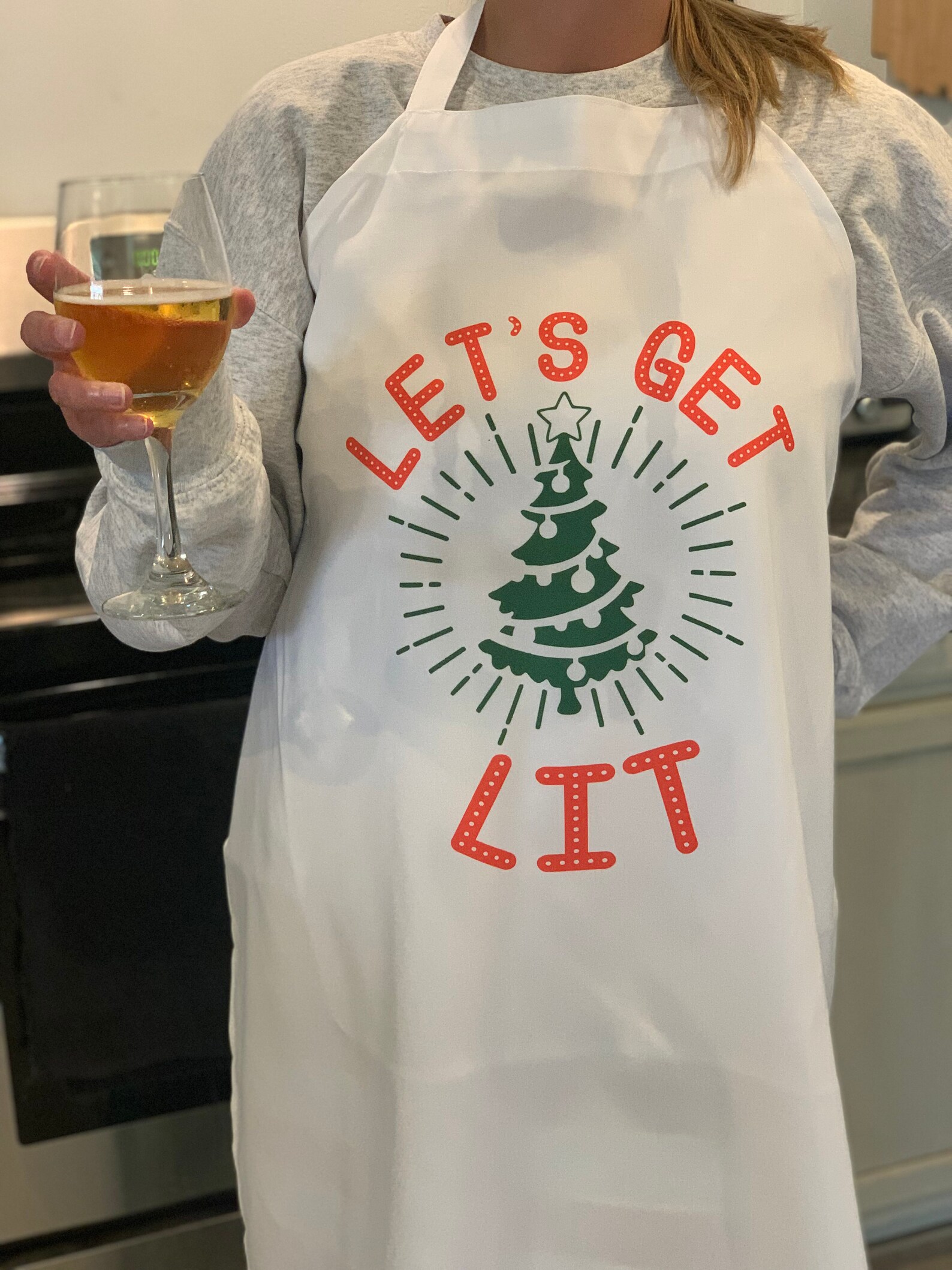 Let's get lit funny apron funny christmas apron funny | Etsy