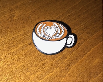 Latte Love Coffee Art Enamel Pin Capuccino Cold Brew