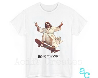 He is Rizzin Unisex Heavy Cotton Tee Funny Easter T-Shirt