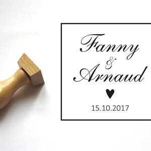 Carimbo de casamento para personalizar, estilo clássico chique, personalizado com seus nomes e data, personalização de cartões, anúncios, cerimônia