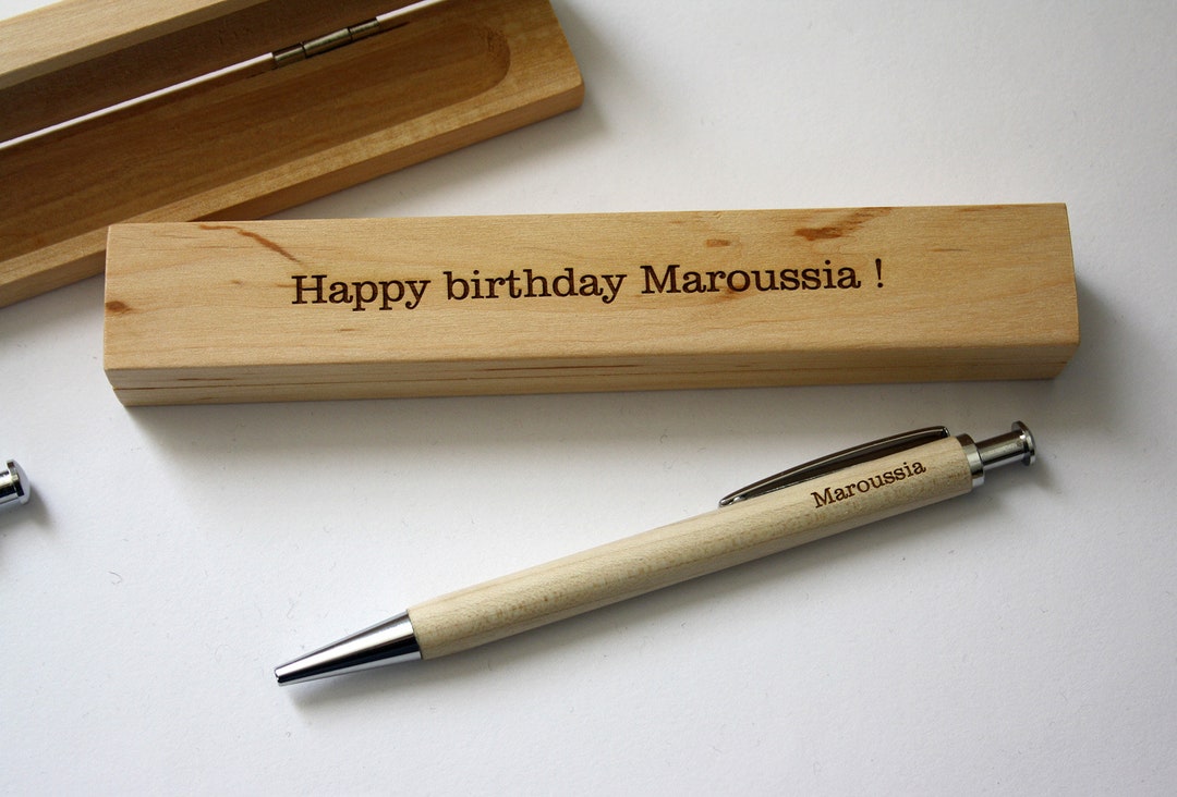 Custom Pen in Wood and Metal, Personalized With Your Text Engraved by ...