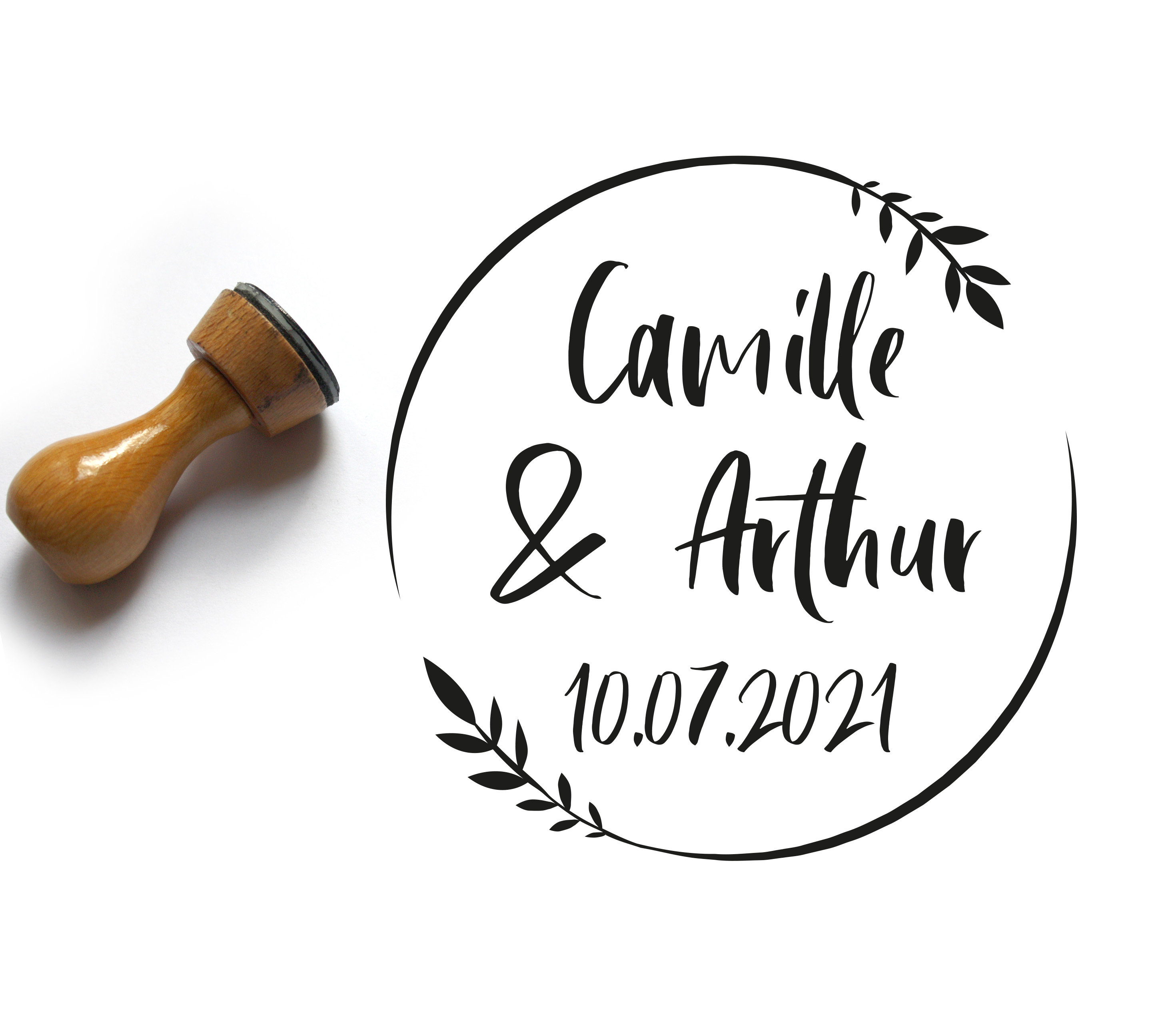 Custom stamp, cottage wedding stamp, personalized with your names dat…