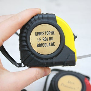 Mètre de bricolage personnalisé couleur et design au choix jaune, rouge, bleu ou blanc