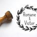 Custom stamp, personalized wedding stamps, names, crown laurel pattern, to customize your letters, cottage natural style, round, in wood