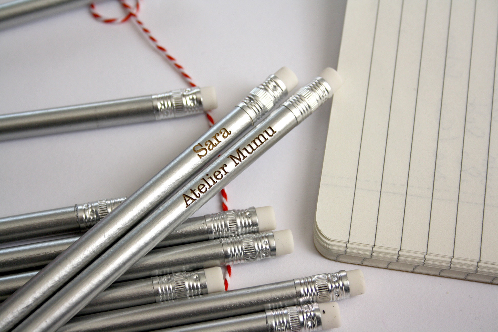 Pack of 25 custom pencils silver color pencils in wood Etsy