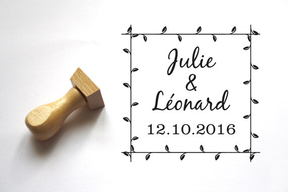 Custom Wedding Stamp With Your Names And Date Cottage Style Etsy