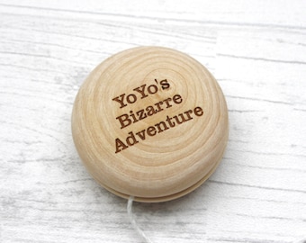 Wooden yoyo, personalized birthday aniversary gift, engraved with your own text, wood present, wedding favour for children, custom yo-yo