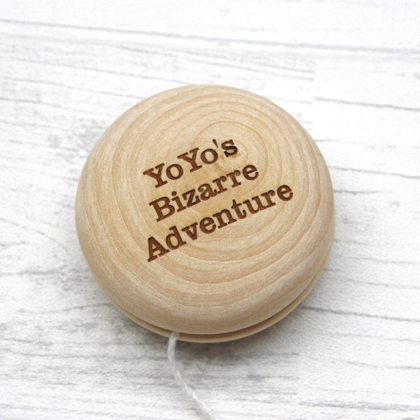 Wooden yoyo, personalized birthday aniversary gift, engraved with your own text, wood present, wedding favour for children, custom yo-yo