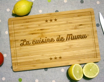 Custom cutting board, bamboo engraved, Personalised Chopping board in wood, kitchen home decor, Unique Gift For Her, birthday, wedding