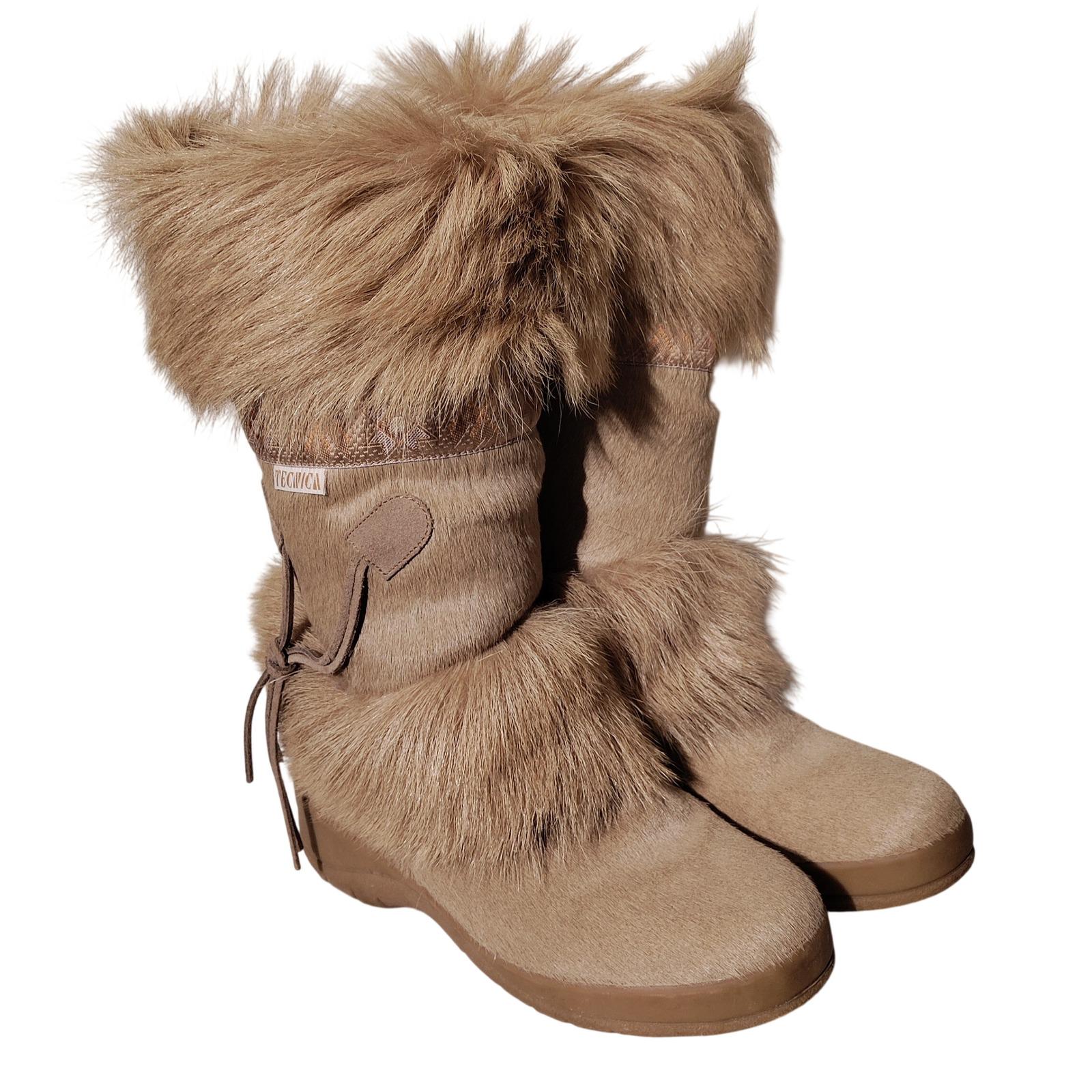 Tecnica Tan Suede Boots with Warm Lining Vintage Tecnica Native American style apres ski/snow boots  main image 4