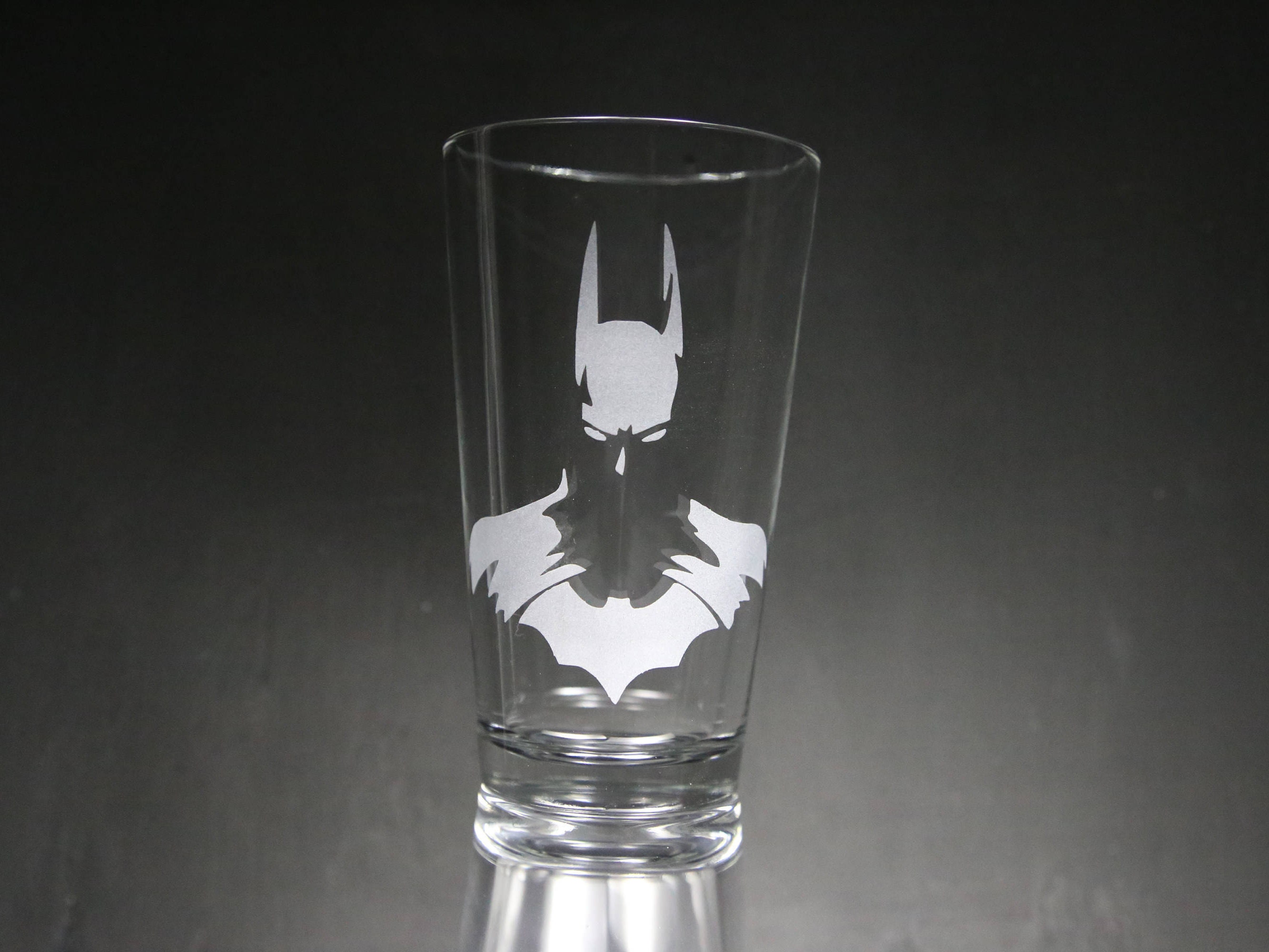 Batman Glass Batman Gift Etched Glass Personalized Gift Etsy