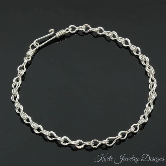 Handmade loop in loop chain bracelet