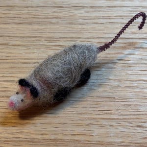Dollhouse miniature felted possum, handcrafted
