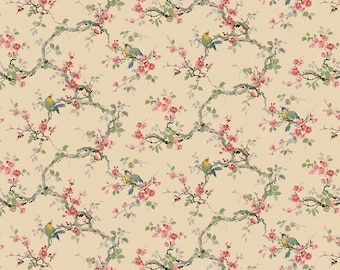 Bradbury and bradbury dollhouse wallpaper - vintage songbirds