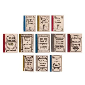 Dollhouse miniature antique school books set of 10