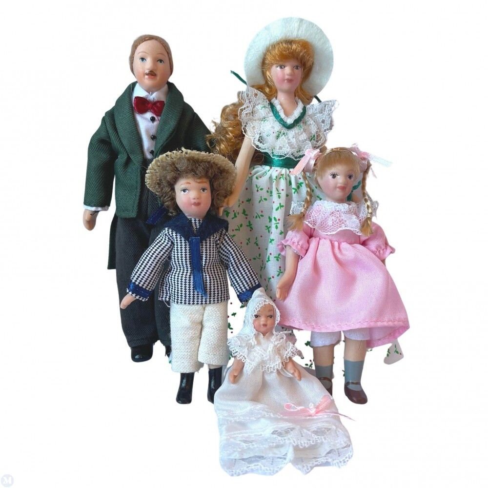 Dollhouse Miniature Traditional Family of 5