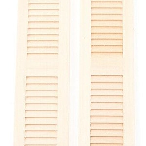 Louvered shutters, 1 pair for dollhouse