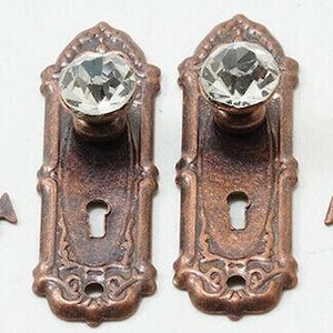 Dollhouse miniature opryland door knob, oil rubbed bronze, 2 pack