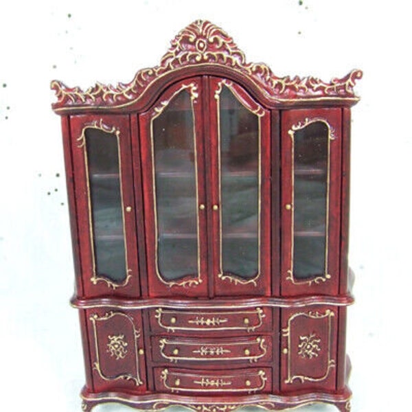 Hansson mahogany china cabinet - dollhouse miniature