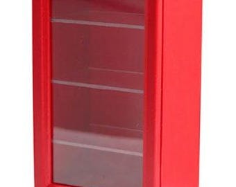 Dollhouse miniature 1/12 freezer for supermarket or store in red