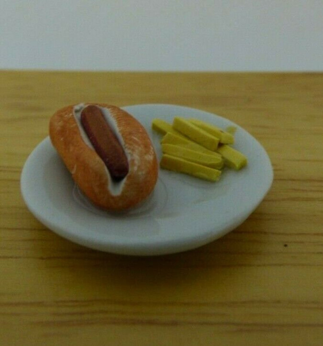 Miniature Hot Dog Plate With Fries Etsy