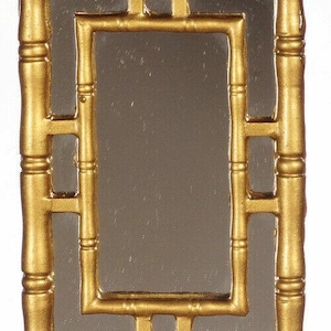 Dollhouse miniature gold wall mirror