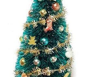 Dollhouse miniature traditional christmas tree